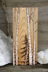 Birch Trees Art Block Wood Burning Etsy Birch Tree Art Wood Art Wood Burning Art