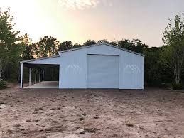 Wooden carport classic double 20 x 20. 30x50 Steel Garage With Lean To Prefab Garage Kit Shop Florida Prices