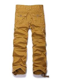 Black And Yellow Cargo Pants Ochenta Men S Cotton Washed Multi Pockets Military Cargo Pant 3380 Soil Yellow 36 Military Cargo Pants Cargo Pants Pants