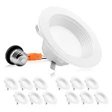 Parmida 12 Pack 4 Inch Dimmable Led Downlight 9w 65w Replacement Baffle Design 3000k Soft White 60 Recessed Lighting Dimmable Led Ceiling Can Lights