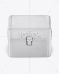 Plastic Container W Lock Mockup Front View High Angle Shot In Box Mockups On Yellow Images Object Mockups High Angle Shot Mockup Free Psd Design Mockup Free
