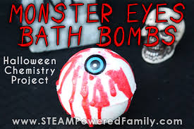 Kids bath bombs with surprise inside: Monster Eyes Halloween Bath Bombs Halloween Chemistry Lab