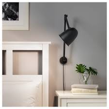 Skurup Work Wall Lamp With Led Bulb Black Ikea Black Wall Lamps Wall Lamp Wall Lamps Bedroom