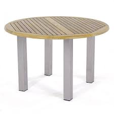 4ft Dia Vogue Dining Table Teak Stainless Stee Westminster Teak In 2020 Teak Patio Table Teak Patio Furniture Westminster Teak