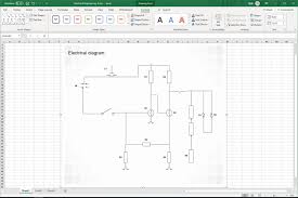 It shows the components of the circuit as simplified shapes, and the power and signal connections between the devices. Create Circuit Diagram For Excel