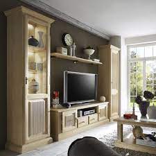 Der wohnzimmerschrank ist ein ausdruck des persönlichen stils und natürlich auch immer ein großer blickfang im wohnzimmer. Wohnwand Wohnzimmer Schranke Set Casapino 4 Teilig 2 Vitrinen Tv Schrank 1 Wandbord Pinie Massiv Casamia Wohnen