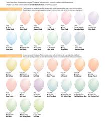 Pastel Colour Chart Balloon Elegance Balloon Elegance