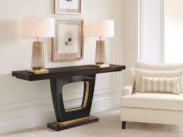 The Axis Console Table Caracole This Console S Debonair Design Sets The Mood For The Surroundin Small Console Tables Wood Console Table Living Room Console