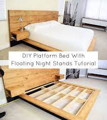 Diy Platform Bed With Floating Night Stands Tutorial Diy Platform Bed Diy Platform Bed Frame Bed Frame Plans