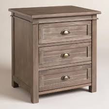 Gray Wood Layne Nightstand Three Drawer Nightstand Grey Bedroom Furniture Nightstand