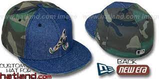 Braves Pinwheel Navy Denim Army Camo Fitted Hat On Hatland Com Fitted Hats New Era Fitted Hats