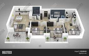 Anyone can create photorealistic 3d renders of the interiors they have designed. Floor Plan House Top Image Photo Free Trial Bigstock
