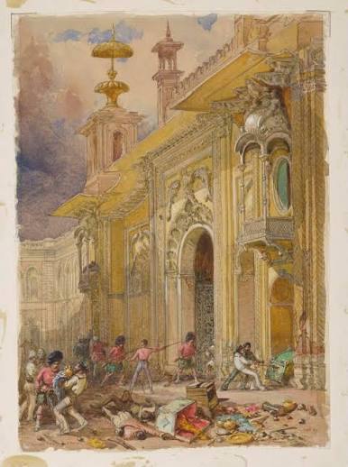 View of the Kaiser Bagh in Lucknow | Simpson, William | V&A Explore The Collections