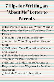 If you'd like, you might include information about what you're looking forward. 7 Ways To Write An About Me A Teacher S Introductory Letter