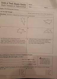 Right triangles & trigonometry name: Solved Unit 6 Test Study Guide Right Triangles Trigono Chegg Com