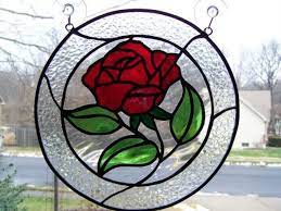 Stained Glass Rose For Grandma Geri Stained Glass Rose Stained Glass Flowers Stained Glass Art