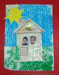 maison peinture avec papier bulle coloriage de pluie