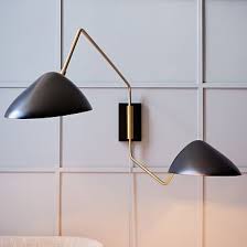 Curvilinear Mid Century Sconce Double Westelm Mid Century Modern Sconces Modern Wall Lamp Mid Century Sconce