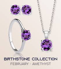 Amethysts were previously worn only by royalty because of its rich purple color. February Birthstone Set Amethyst Heathorns