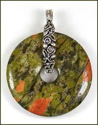 Unakite Gemstone 50mm Donut Pendant With Sterling Silver Bail Unakite Gemstone Gemstones Gemstone Pendant