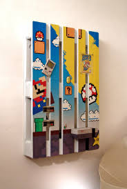Super Mario Themed Pallet As A Functional Decoration Nes Gameboy Nintendo Super Mario Bros Game Pallet Wall Art Game Room Decor Game Room Design
