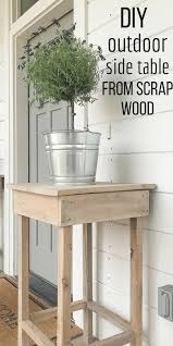 How To Make A Tall Outdoor Side Table With Wood Scraps Outdoor Side Table Diy Side Table Diy Outdoor Table