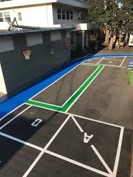 Because rubber paving is elastic, cracks don't develop like they would in a brittle material like concrete. Square One Paving On Twitter Streetbond Coating Is A Great Way To Add A Fun Factor To Asphalt This Project Was Just Completed At St Michaels Jr School In Victoriabc Https T Co Fzemnzxnpr