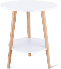 The table comes with a small drawer and resembles a tool. Secinbo Side Table Living Room With Storage Shelf 2 Layers Bedside Table End Table Living Room Round Table White Small 40 45cm Amazon Co Uk Kitchen Home