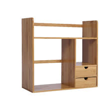The roomy chest of drawers is an amazing combination of board and cloth, lightweight but supportive for classifying files, underwear, clothes, sundries or small appliances. Bamboo Small Bookshelf Wooden Bookcase Desktop Storage Racks Decoration Display Shelves With Drawers Home Office Furniture Sale Banggood Com