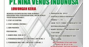 10750 7th street suite 102 rancho cucamonga ca 91730 nina doll logo other side: Lowongan Kerja Pt Nina Venus Indonusa Purbalingga Terbaru Info Loker Purbalingga