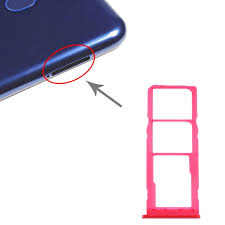 Sim Card Tray + Micro Sd Card Tray For Samsung Galaxy M10 Sm-M105 (Red