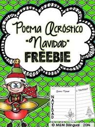 Freebie Christmas Acrostic Poem Spanish Spring Acrostic Poem Acrostic Poem Acrostic