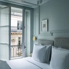 Wonderful Paris Inspired Bedroom In Soft Blue And Grey In 2020 Paris Inspired Bedroom Mansions Paris Hotels