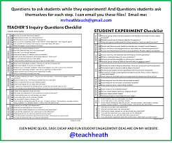 Questions For Teachers To Ask Students Or For Students To Ask Each Other During Inquiry Student Engagement Middle School Science Scientific Method Experiments