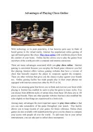 Games like chess to play online. Advantages Of Playing Chess Online