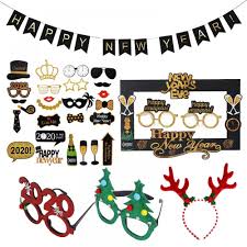 2020 Happy New Year Photo Booth Glasses Photo Props New Year Eve Photobooth Props Christmas Decoration Navidad Party Supplies Happy New Year Photo Christmas Gift Tags Handmade Christmas Decals