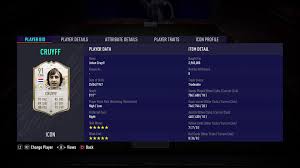 Among them you can find, e.g. Johan Cruyff Fifa 21 91 Mid Icon Rating And Price Futbin