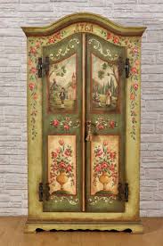 Small Tyrolean Cupboard With Hand Decorated With Flowers Baroques And A 1600s Mountain Scene Mobili Vangelista Vintage Hand Painted Furniture Baroque Furniture Antique Armoire