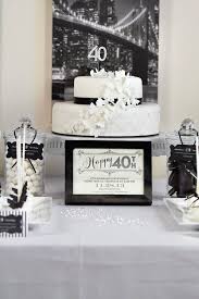 Today i'd like to share some cool ideas for decorating parties in these two colors and keep it maximally stylish. Stylish Black And White Fortieth Birthday Party Decor Ideas Cake 40th Birthday Themes 40th Birthday Parties 40th Birthday