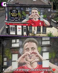 CentreGoals. | A new mural of Diogo Jota has been unveiled in Liverpool ❤️  Painted by local artist John Culshaw, it shows Jota celebrating with a  heart... | Instagram