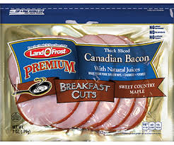 Canadian bacon, unprepared contains 110 calories per 100 grams. Premium Thick Sliced Canadian Bacon Natural Hickory Smoked Land O Frost