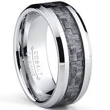 High Polish Cobalt Men S Wedding Band Engagement Ring W Gray Carbon Fiber Inlay Comfort Fit Sz 9 5 Rings For Men Mens Wedding Bands Cheap Engagement Rings