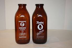 1960 Foremost Dairies 1965 Borden S Set Of 2 Amber Milk Bottle Borden Bottle