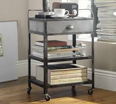 Metal Rolling Cart Nightstand Traditional Bedside Tables Bedside Table Metal Vintage Industrial Furniture