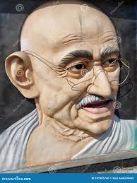 A Replica of Mahatma Gandhi Made of Cement at Calcutta Foot Path. Editorial  Image