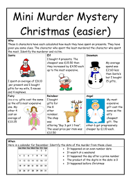 Feel free to pick out the characters in advance that will best fit the guests playing. Murder Mystery For Christmas Worksheet Teaching Resources