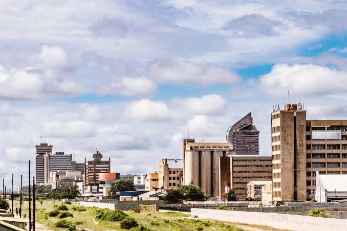 Lusaka City Skyline Streets Modern Commercial Center Zambia