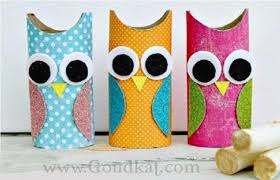 sieraden zelf maken papieren uilen knutselideeen knutselen wc rol