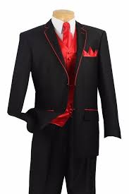 Michelangelo Collection Shark Skin Classic Fit 3 Pieces 2 Buttons Single Pleated Pants Black Red Black And Red Suit Wedding Suits Mens Attire