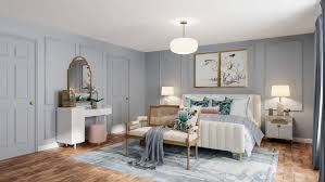 Start with a light colored wall treatment. Get Inspiration From A French Country Bedroom In Wedgewood Blue Design By Spacejoy